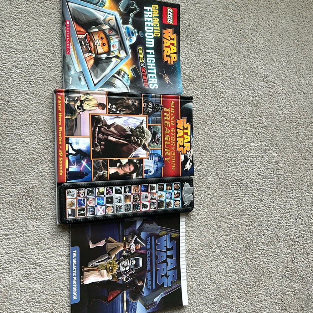 Three Star Wars books, one with interactive sounds!!!